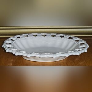 Vintage Anchor Hocking "Old Colony" or "Lace Edge" Milk Glass Serving Tray